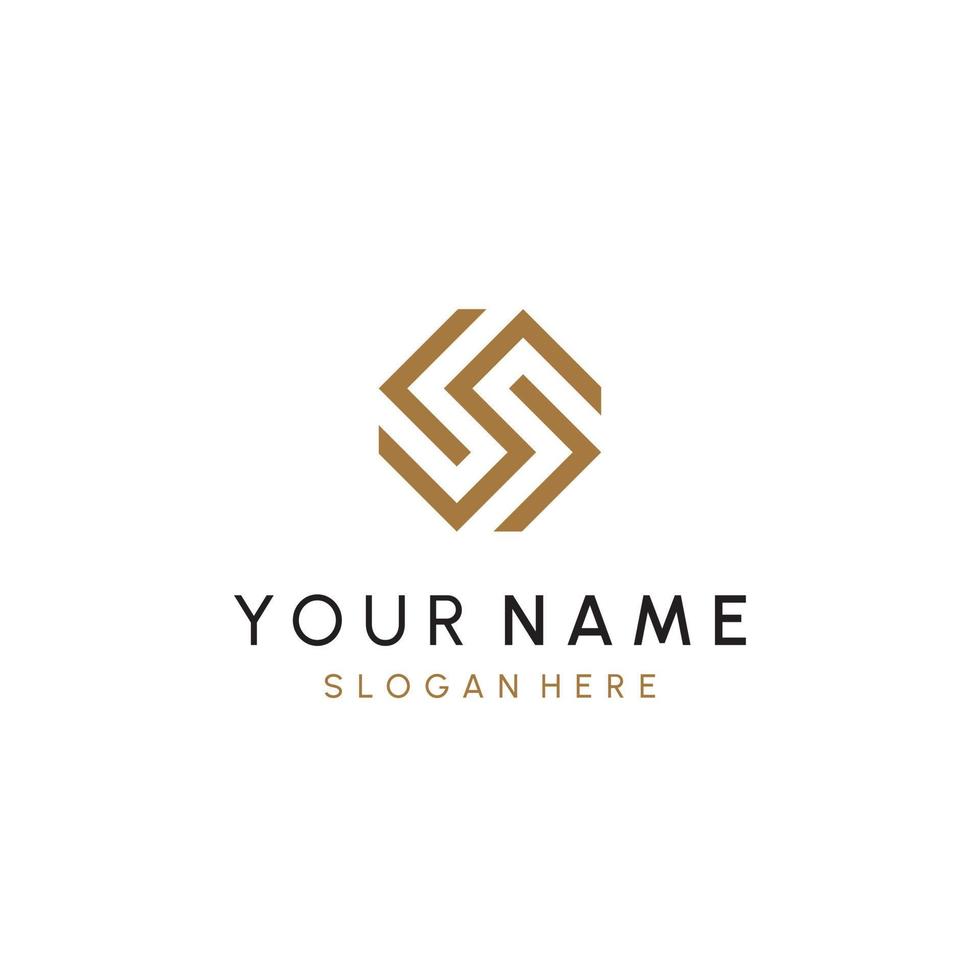 beautiful luxury letter SS monogram in infinity shape, elegant circular letter S and S logo template vector