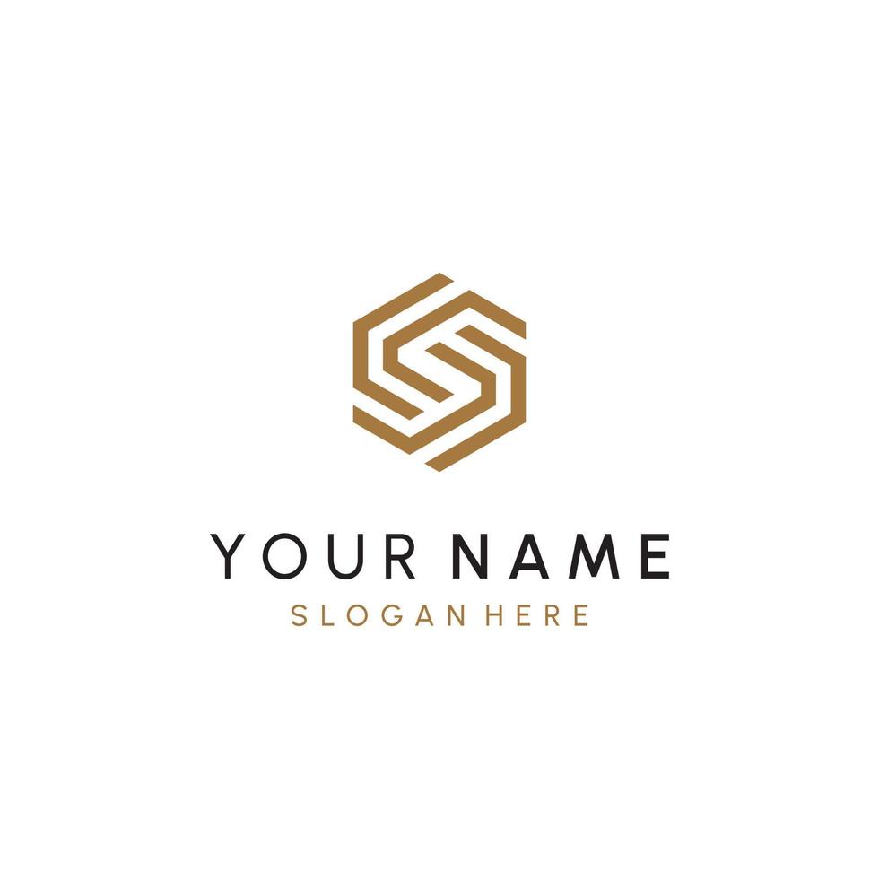 beautiful luxury letter SS monogram in infinity shape, elegant circular letter S and S logo template vector