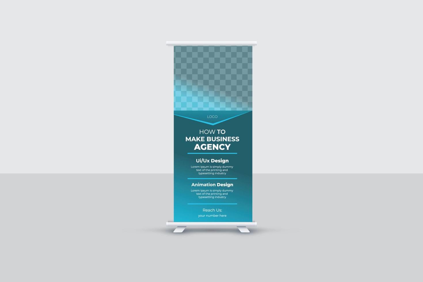 diseño de banner enrollable de negocios vector