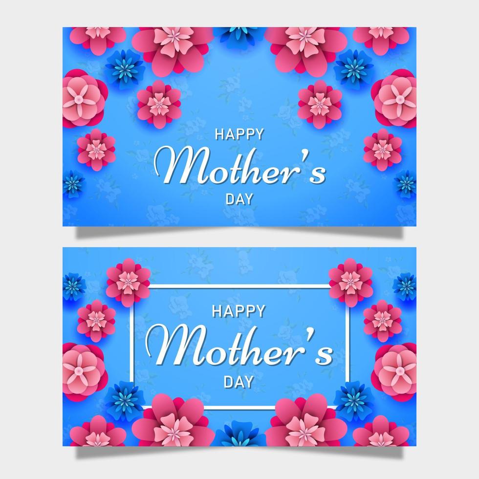 Happy Mother's Day on flowers background vector