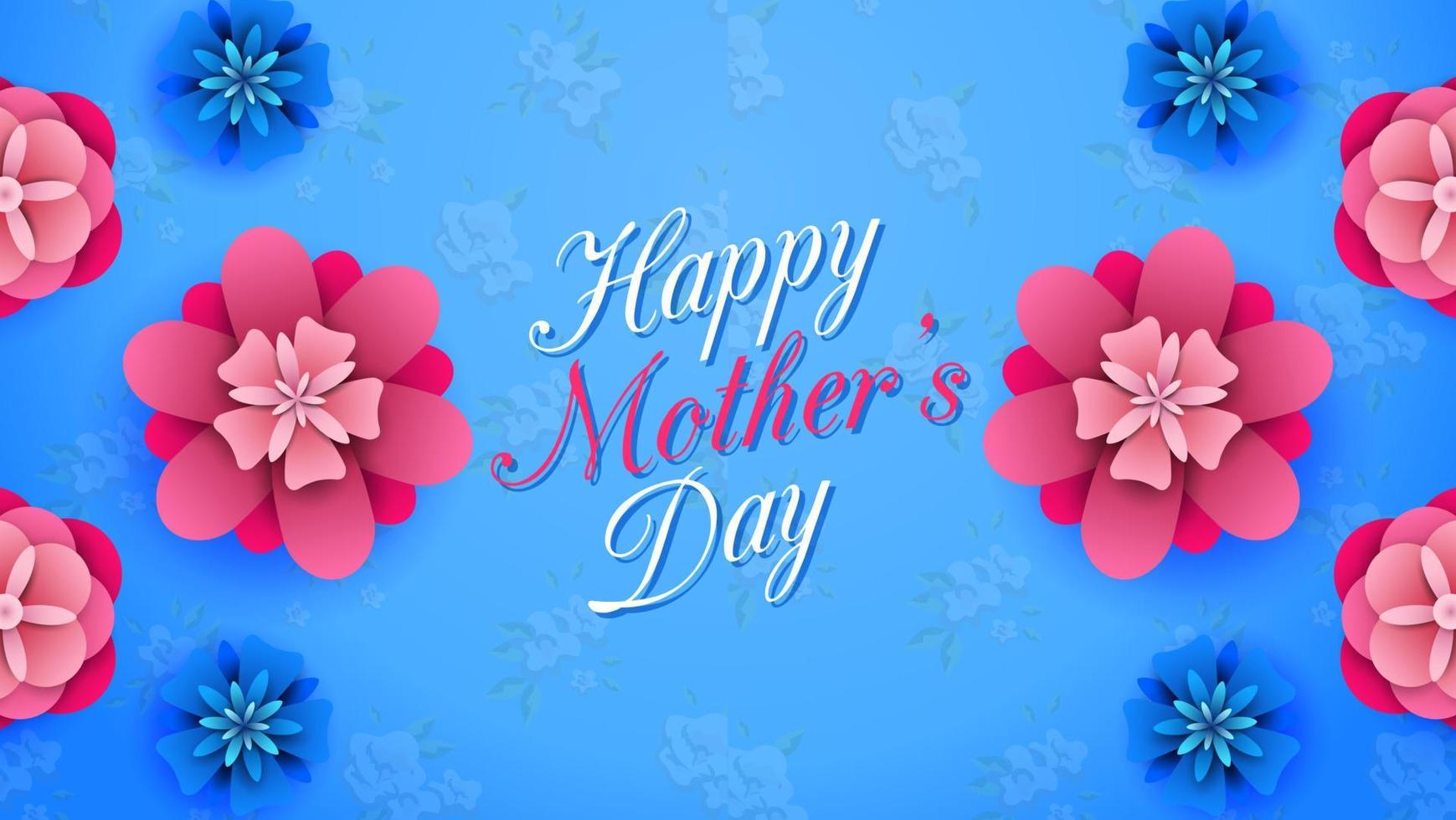 Happy Mother's Day on flowers background vector