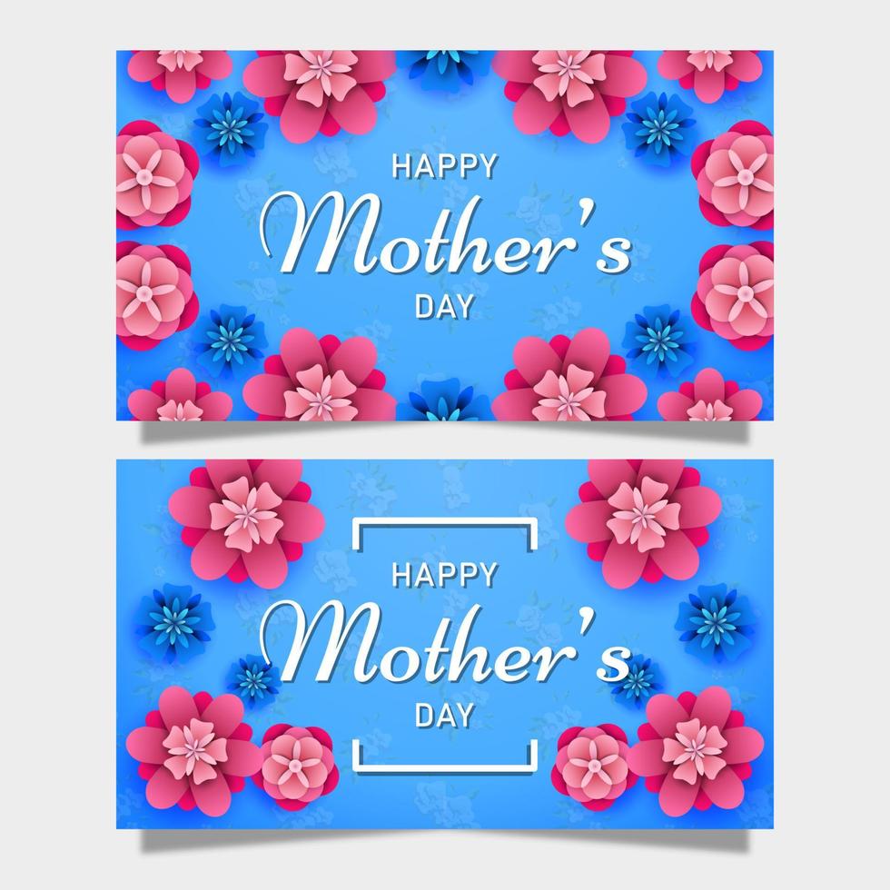 Happy Mother's Day on flowers background vector