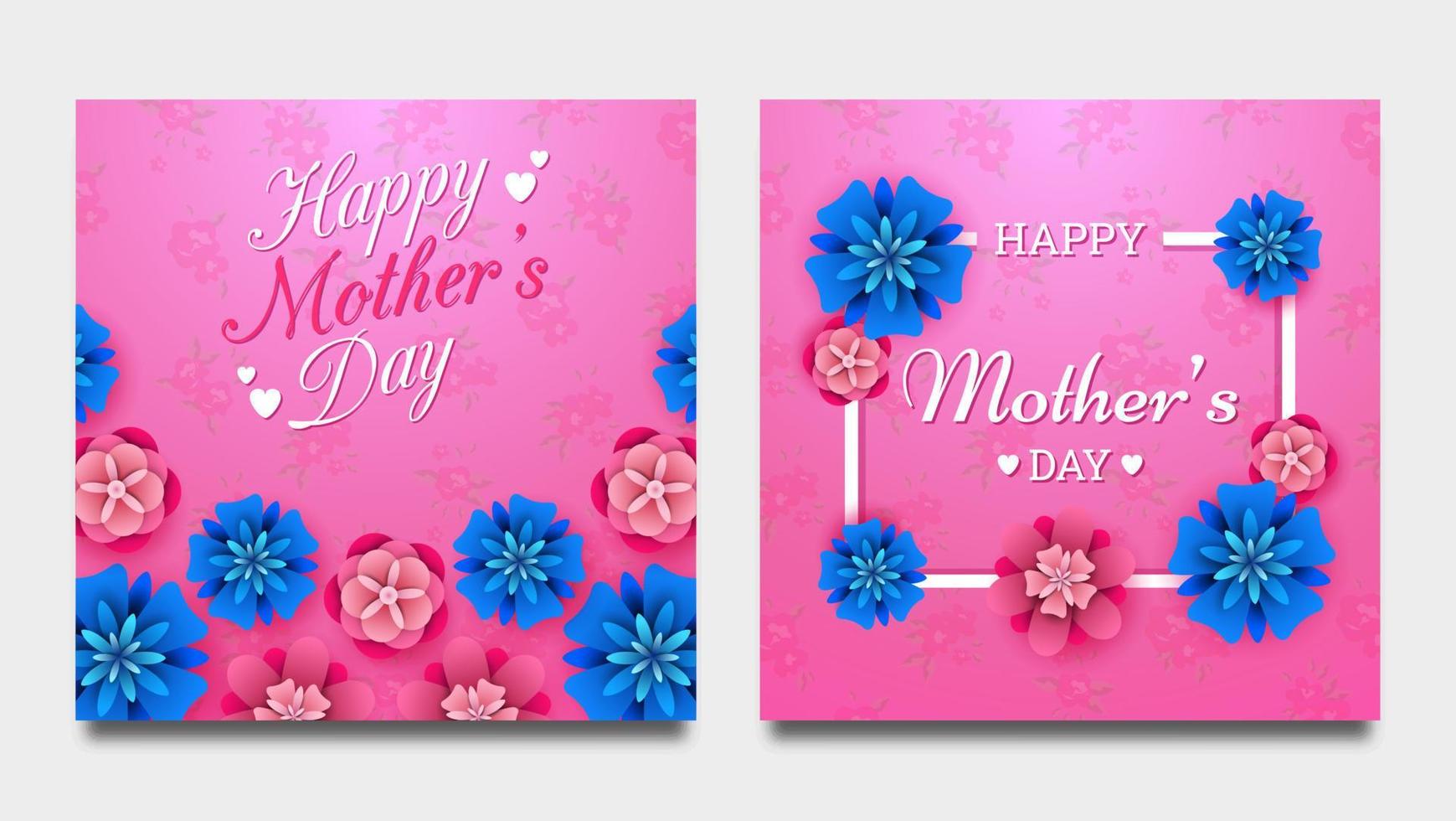 Happy Mother's Day on flowers background vector