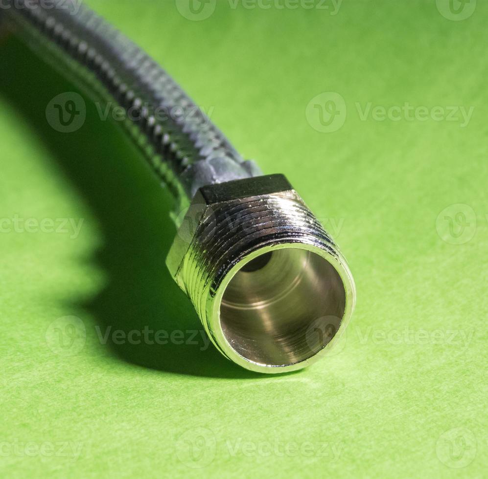 Closeup and details of a household flexible water hose photo