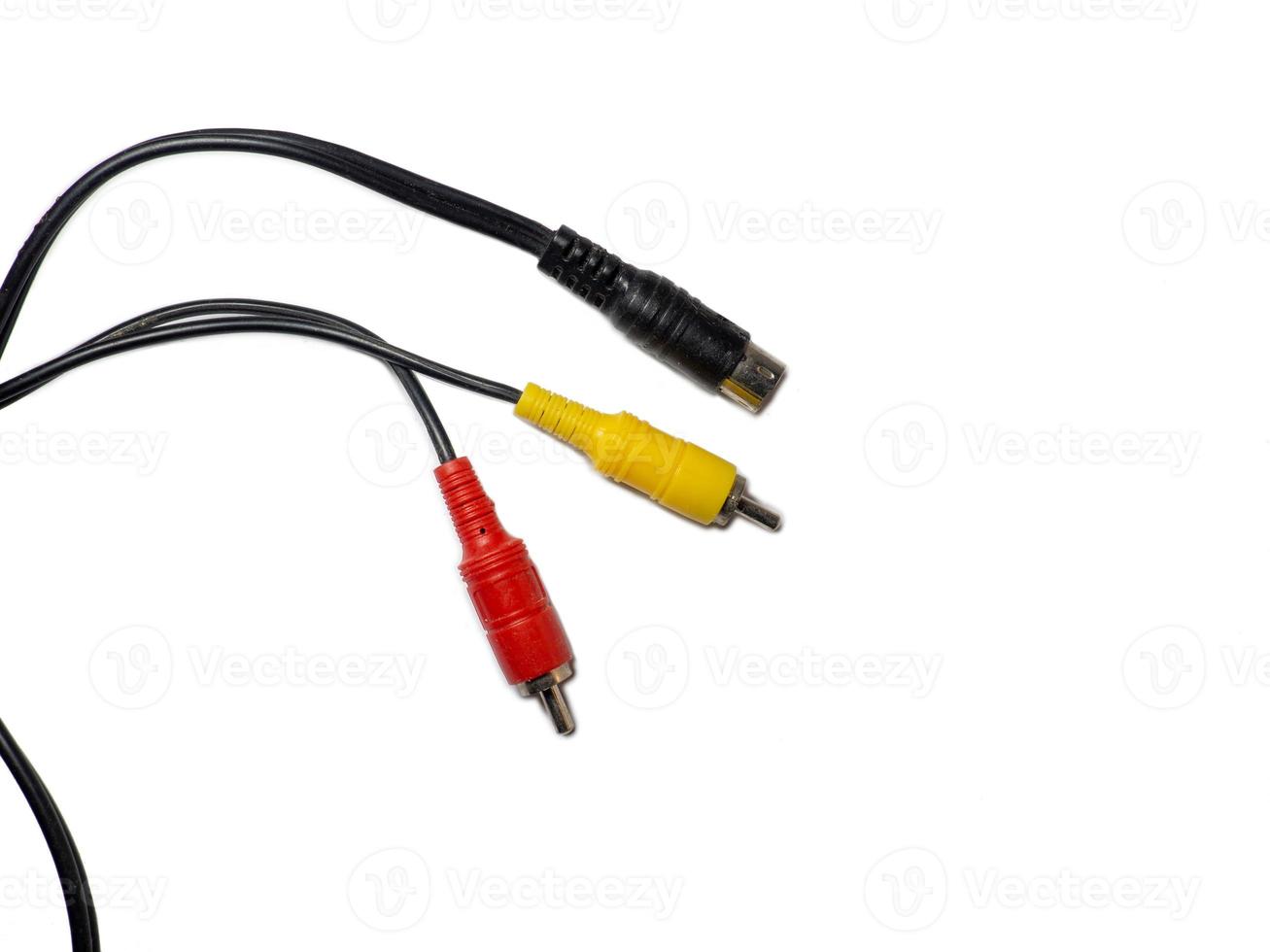 RCA connector. The wire is a tulip. Audio and video wire. photo