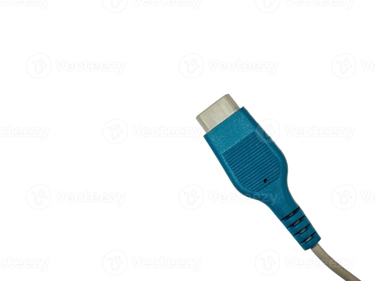 old connector for a computer mouse. Computer wires. The junction. photo