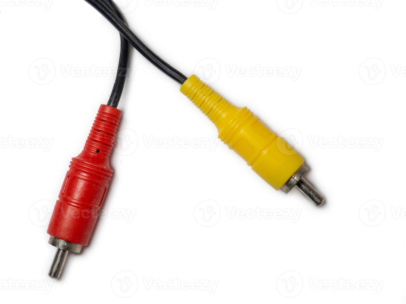 RCA connector. The wire is a tulip. Audio and video wire. Composite cable photo