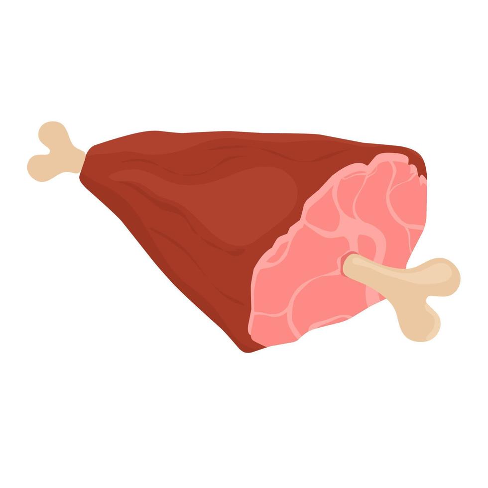 ilustración vectorial de carne en un hueso. carne roja cruda. genial para el cartel de carne a la barbacoa vector