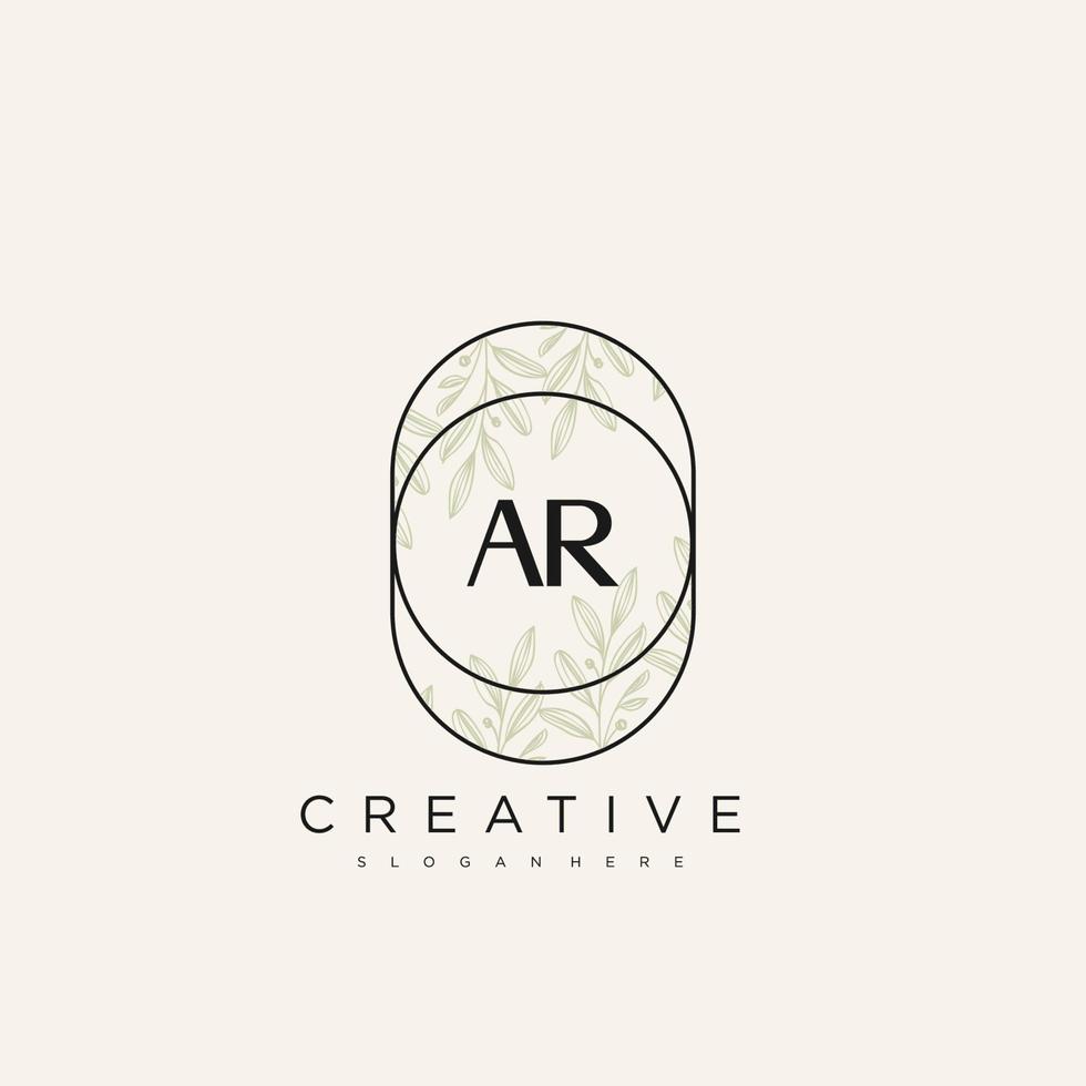 AR Initial Letter Flower Logo Template Vector premium vector art