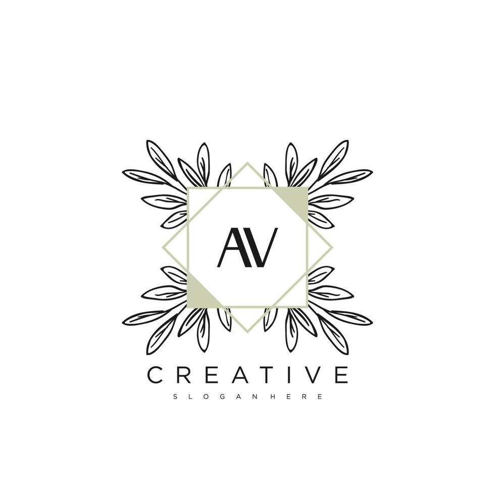 av letra inicial flor logotipo plantilla vector premium vector art