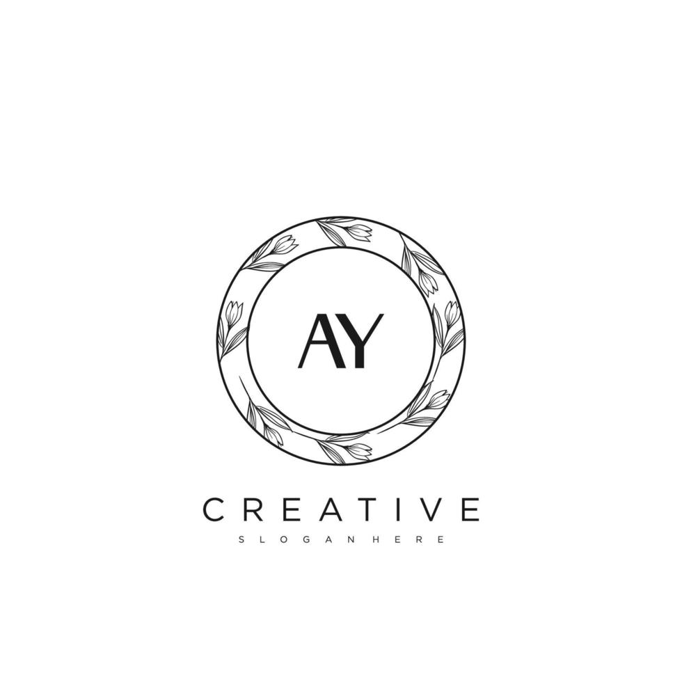 AY Initial Letter Flower Logo Template Vector premium vector art