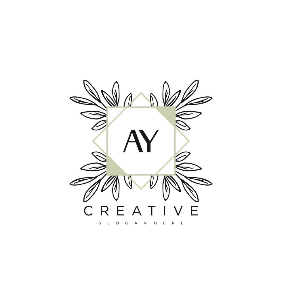 AY Initial Letter Flower Logo Template Vector premium vector art