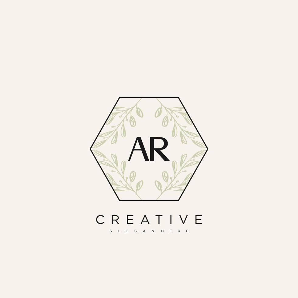 AR Initial Letter Flower Logo Template Vector premium vector art