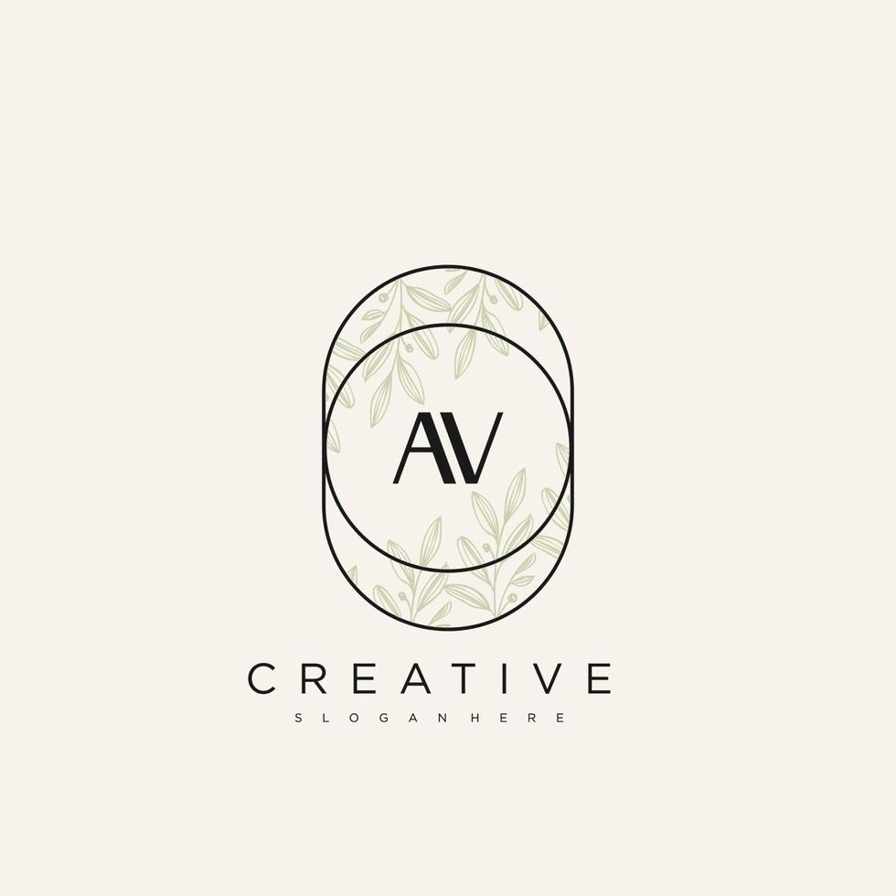 AV Initial Letter Flower Logo Template Vector premium vector art