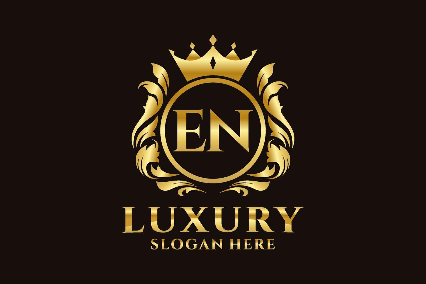 Initial EN Letter Royal Luxury Logo template in vector art for luxurious branding projects and other vector illustration.