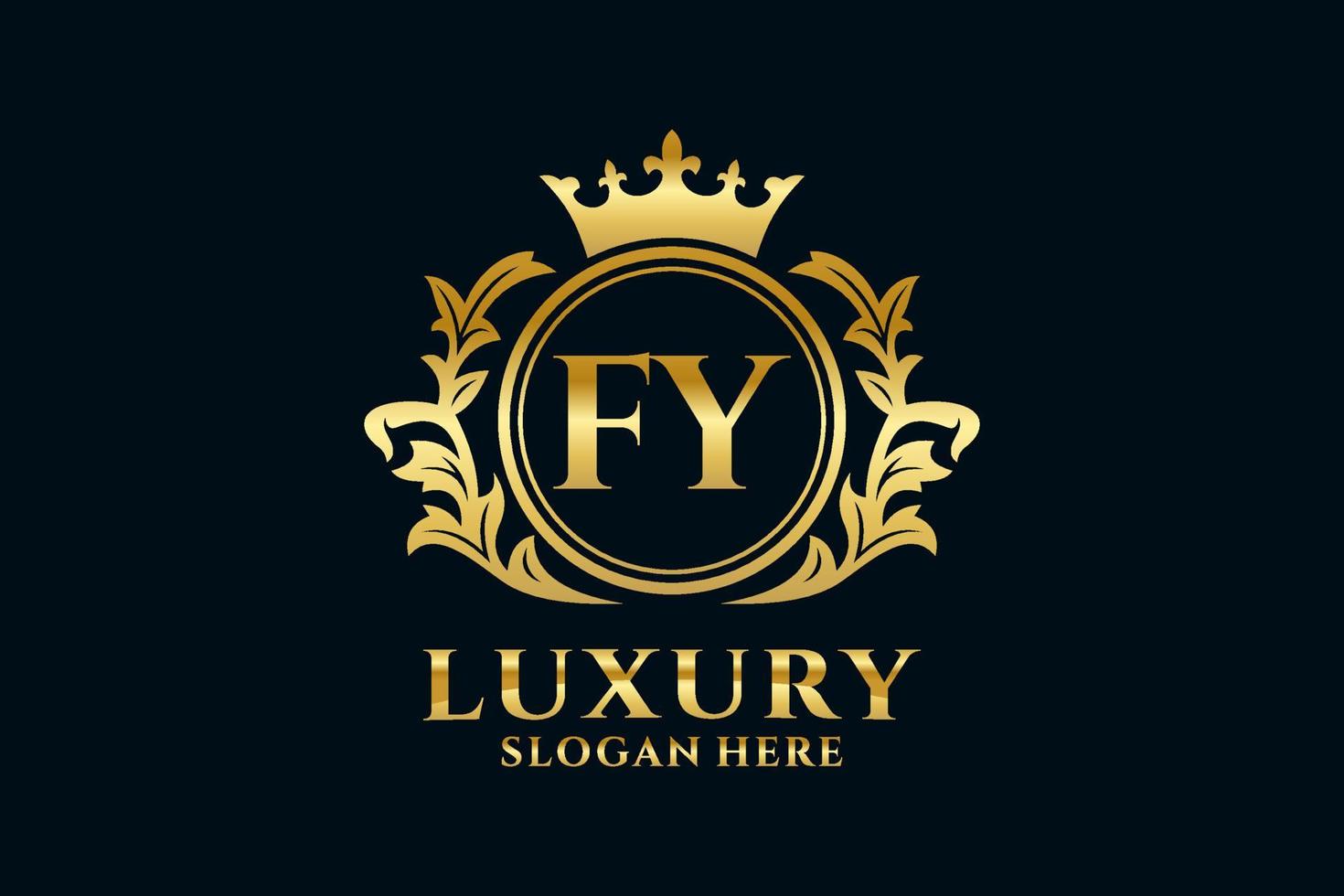 Initial FY Letter Royal Luxury Logo template in vector art for luxurious branding projects and other vector illustration.