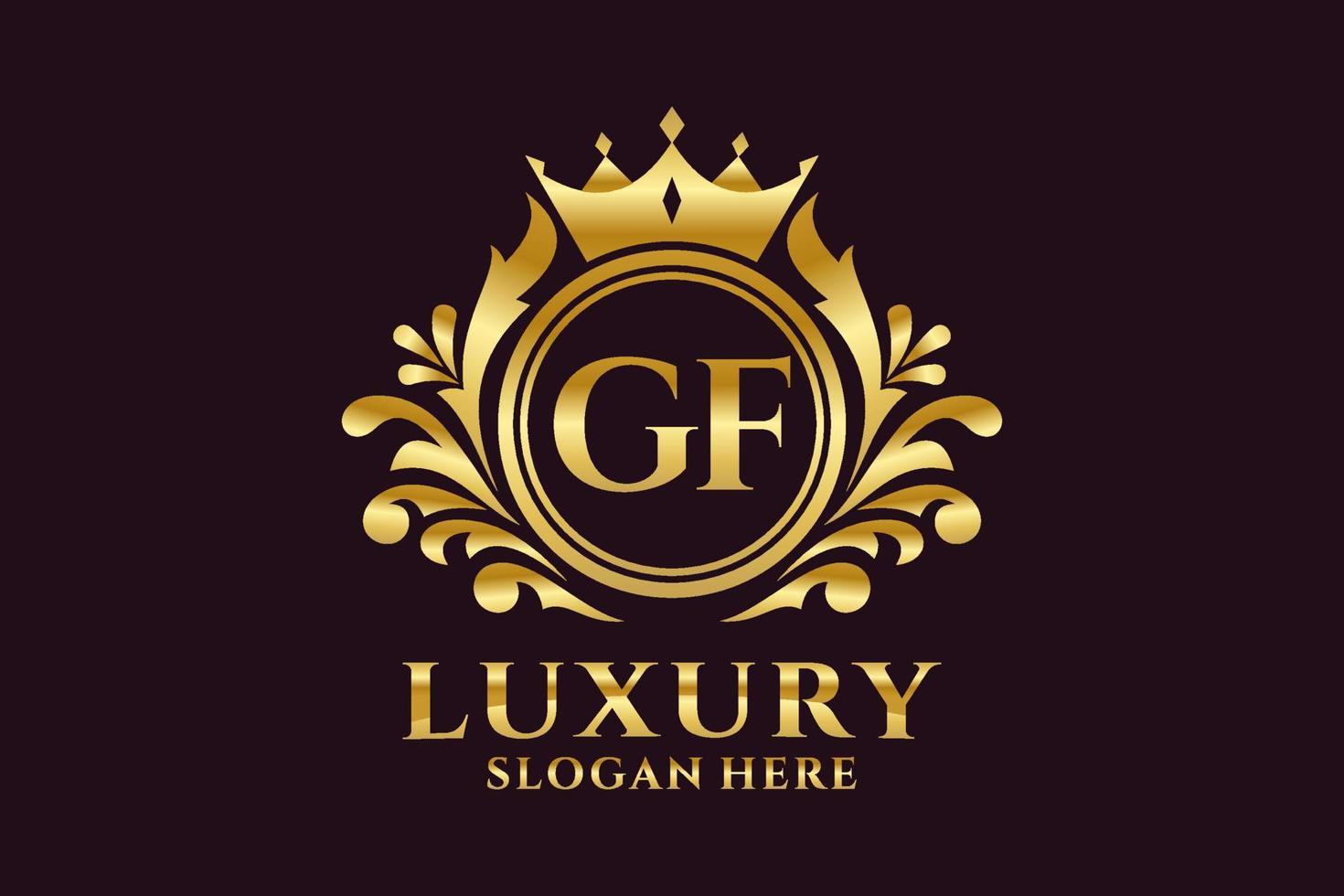 Initial GF Letter Royal Luxury Logo template in vector art for luxurious branding projects and other vector illustration.