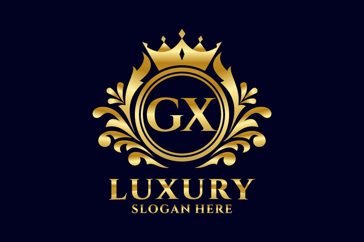 Initial GX Letter Royal Luxury Logo template in vector art for luxurious branding projects and other vector illustration.