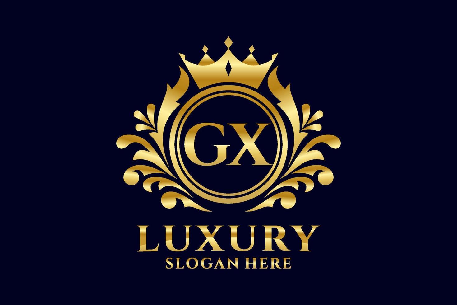 Initial GX Letter Royal Luxury Logo template in vector art for luxurious branding projects and other vector illustration.