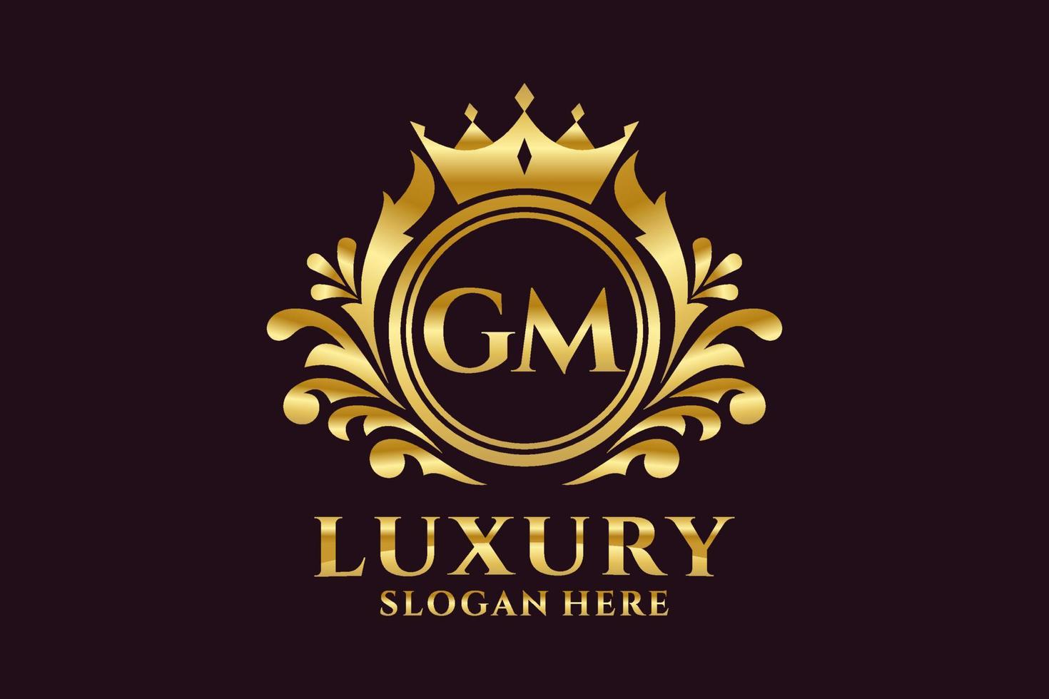 Initial GM Letter Royal Luxury Logo template in vector art for luxurious branding projects and other vector illustration.