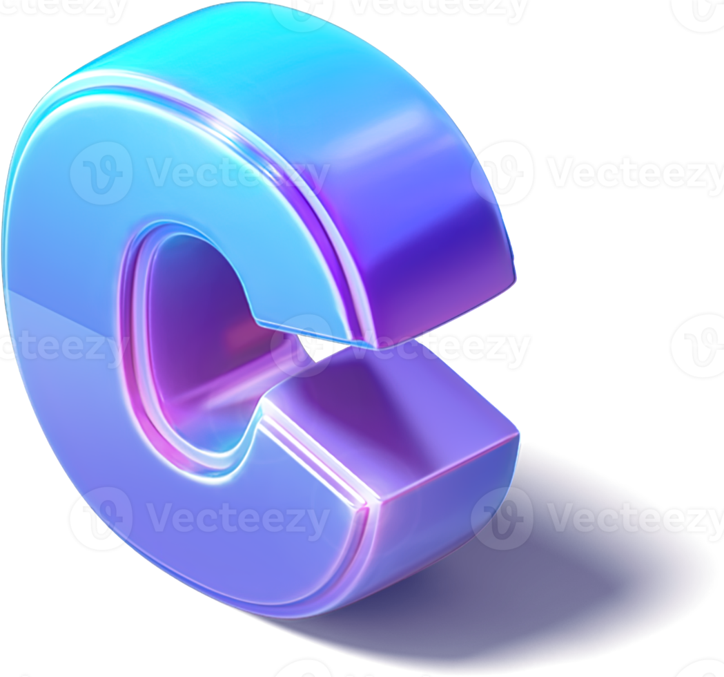 Letter C 3D Isometric png