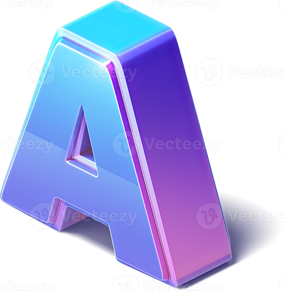 Letter A 3D Isometric png