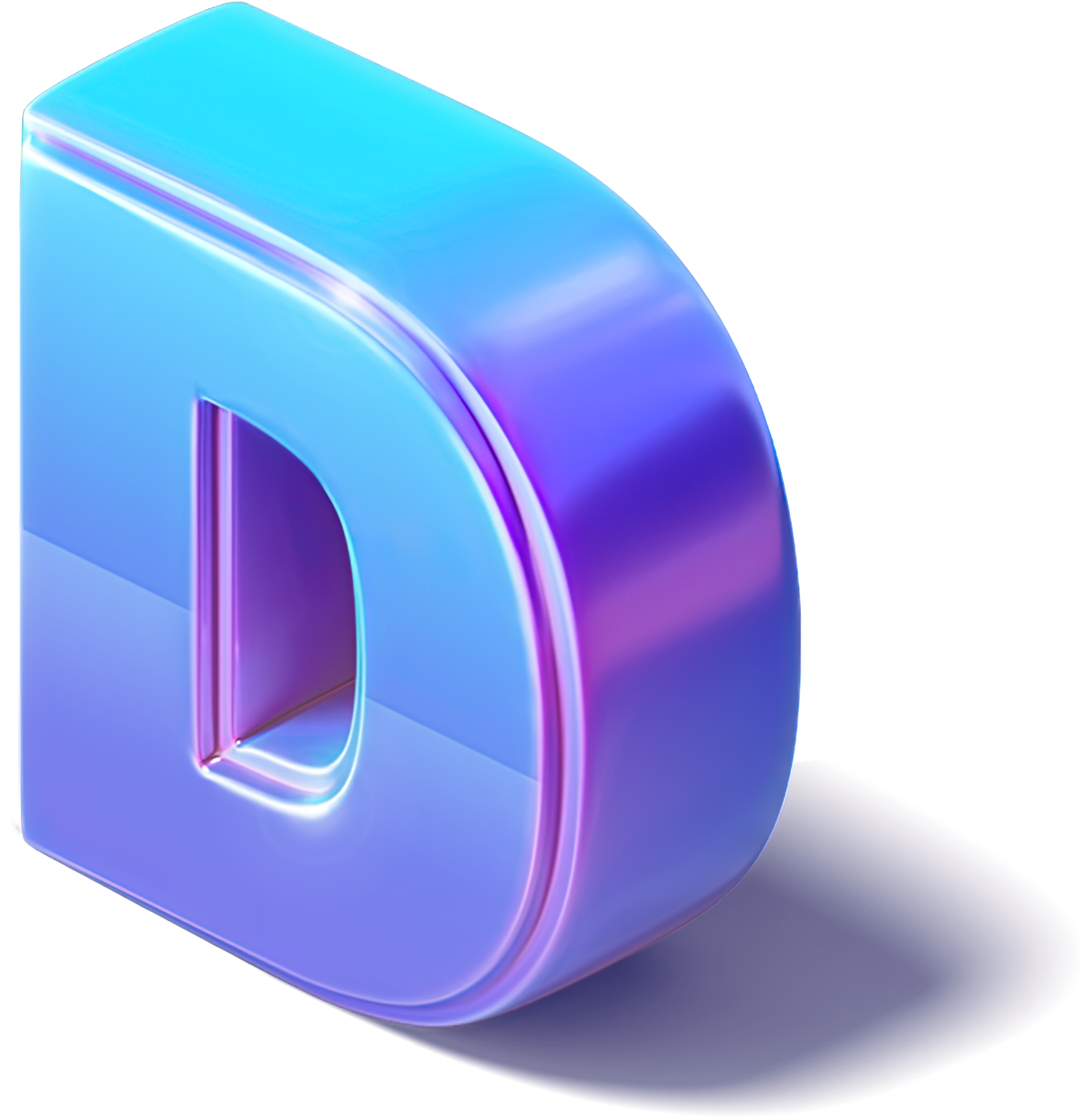 Letter D 3D Isometric 12596043 PNG
