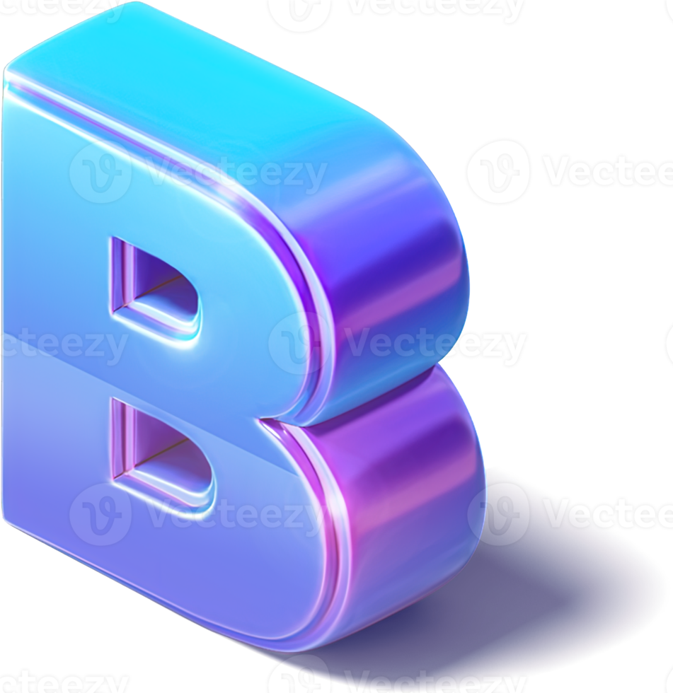 buchstabe b 3d isometrisch png