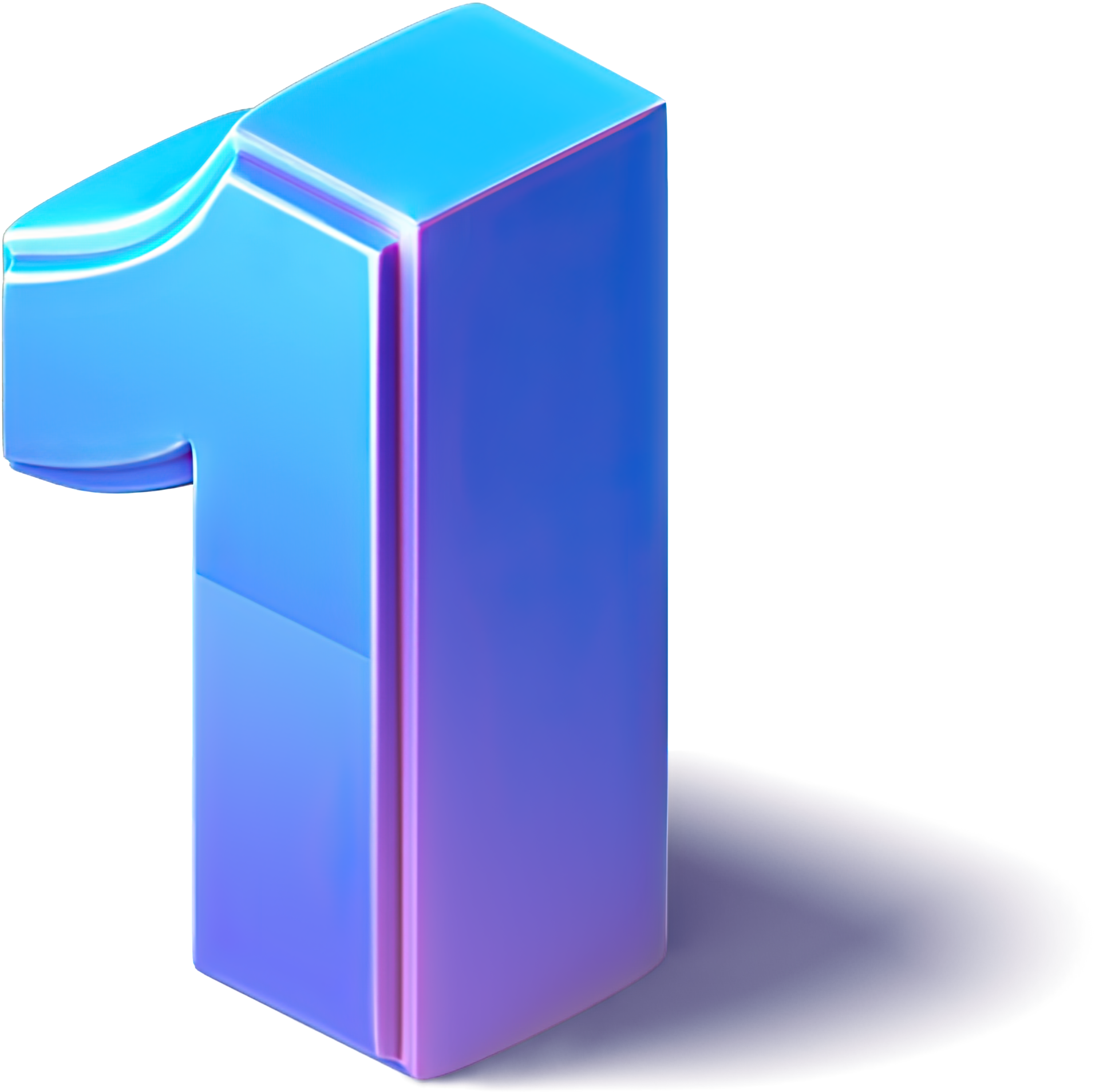 Number 1 One 3D Isometric 12596051 PNG