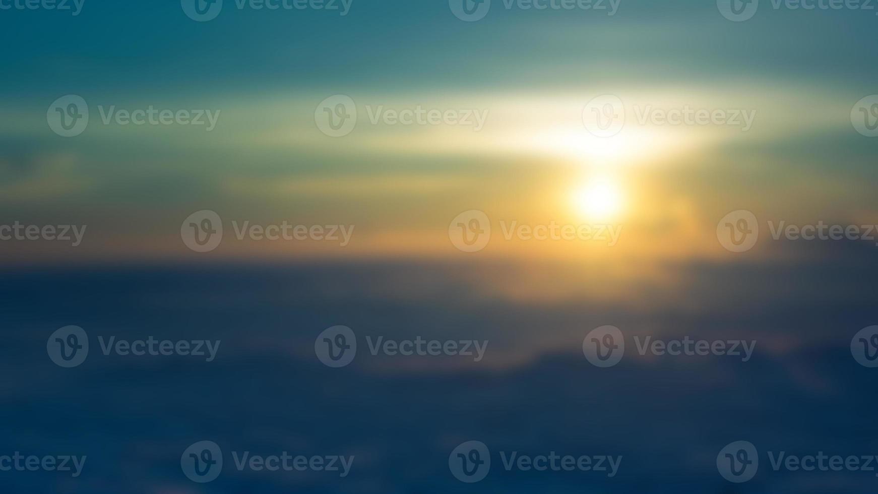 Blurred landscape blue sky with clouds, beautiful fantasy pastel colorful landscape background, gradient sky, sunrise with mountains in distant photo