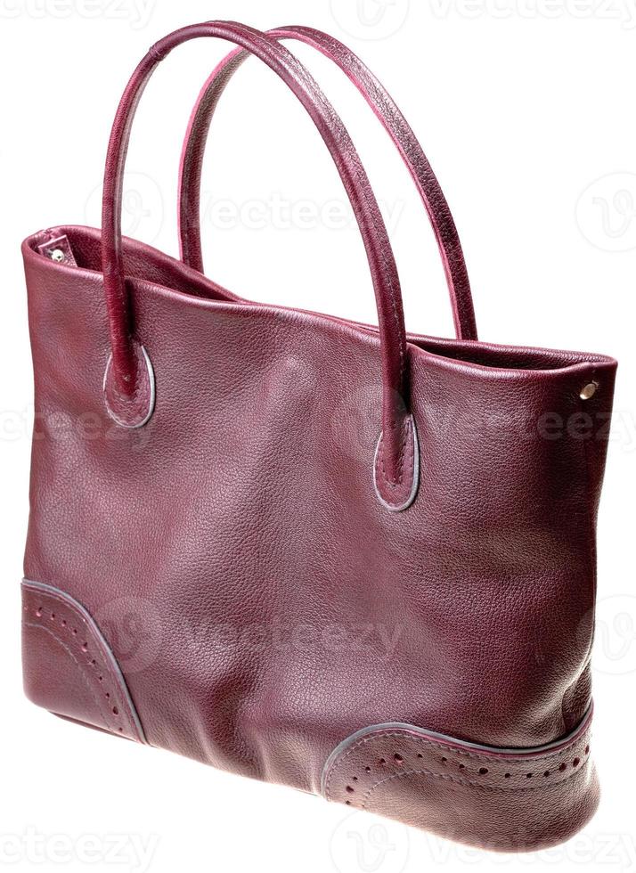 leather cherry bag isolated photo