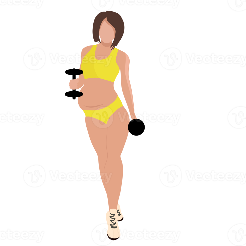 Pregnant girl doing sport and fitness png