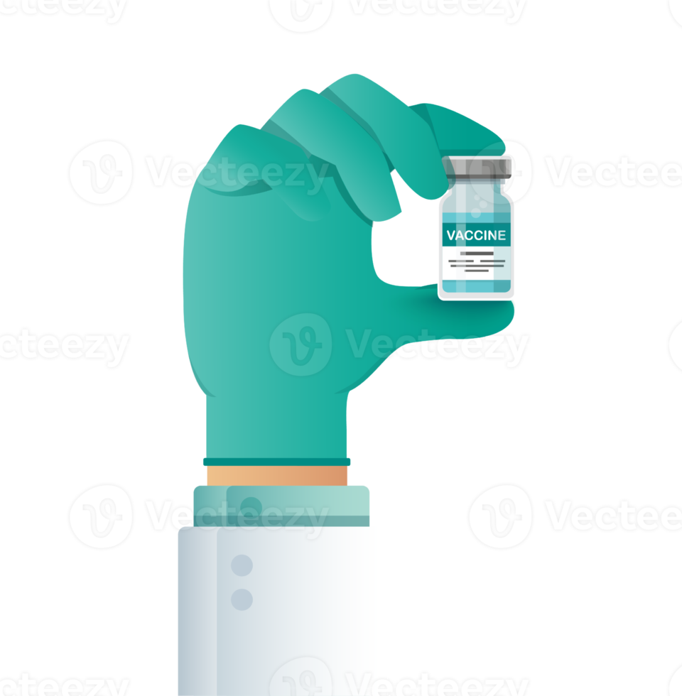 hand holding vaccine vial. Vaccination concept png