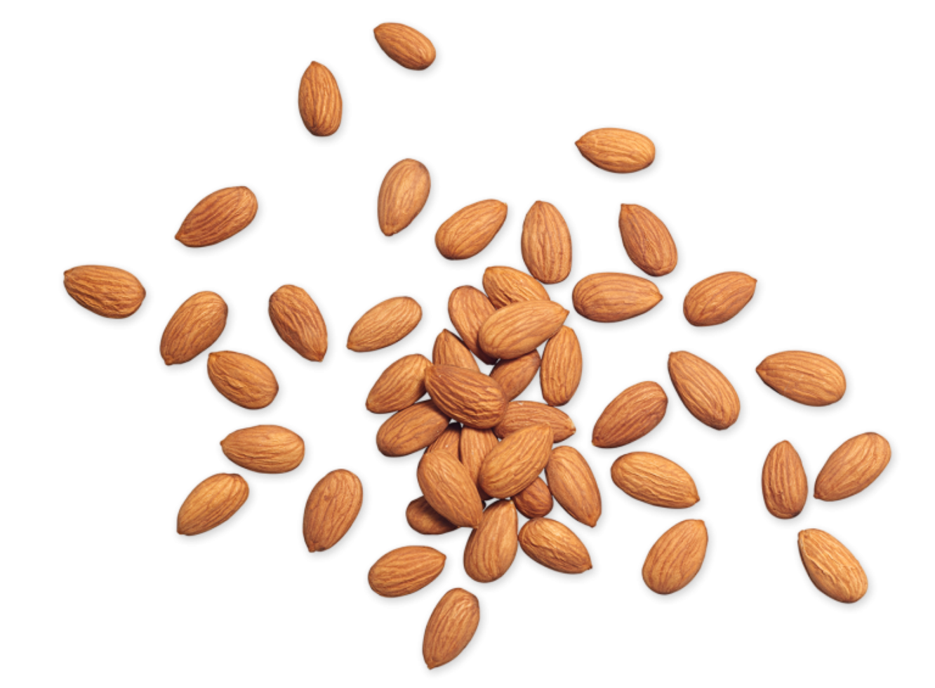 group of almond nuts concept png