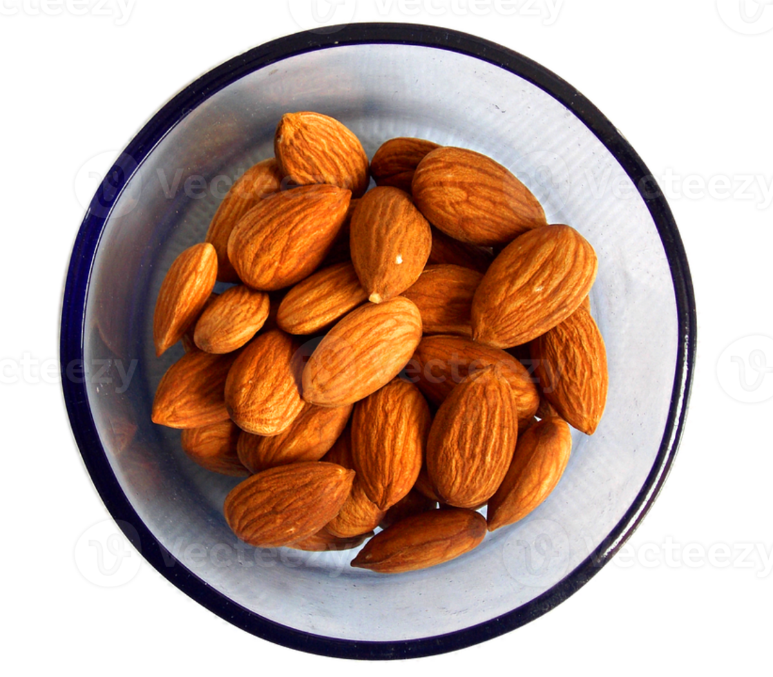 a bowl of almond nuts png