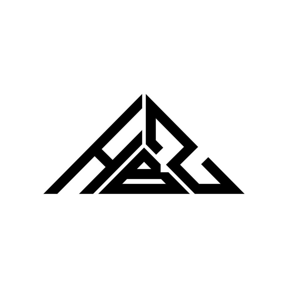 diseño creativo del logotipo de la letra hbz con gráfico vectorial, logotipo simple y moderno de hbz en forma de triángulo. vector