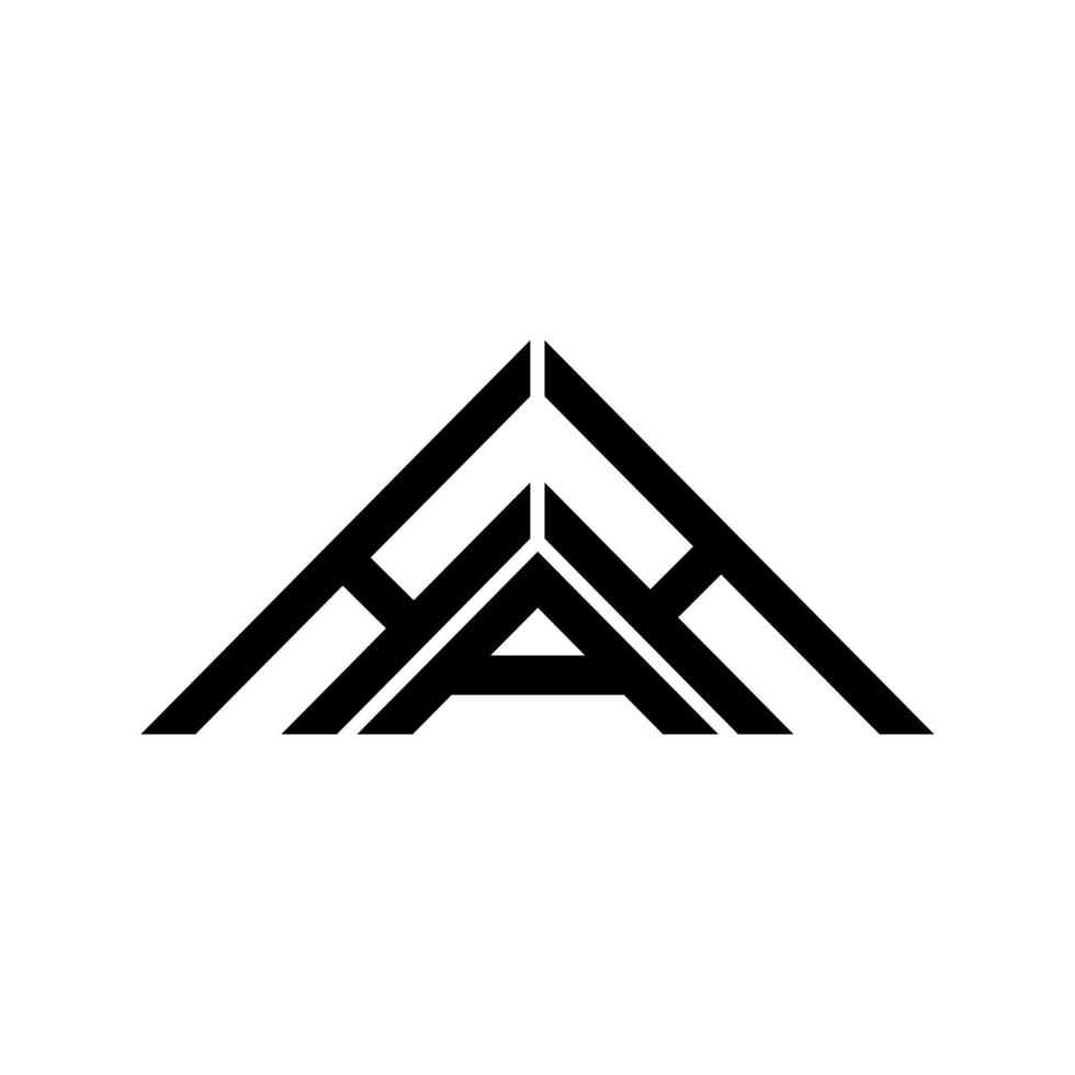 diseño creativo del logotipo de la letra hah con gráfico vectorial, logotipo sencillo y moderno hah en forma de triángulo. vector