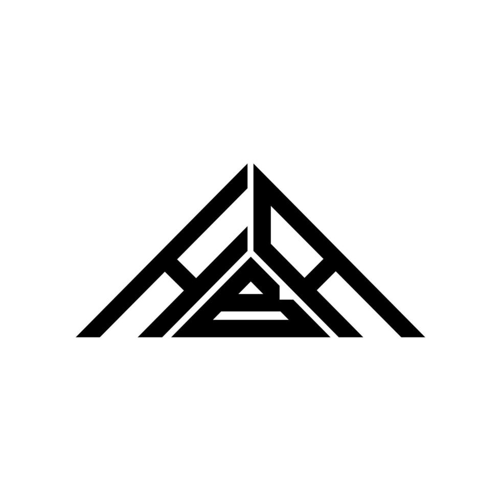 diseño creativo del logotipo de la letra hba con gráfico vectorial, logotipo simple y moderno de hba en forma de triángulo. vector