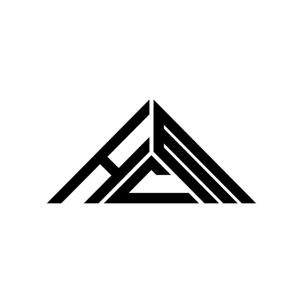 diseño creativo del logotipo de la letra hcm con gráfico vectorial, logotipo simple y moderno de hcm en forma de triángulo. vector