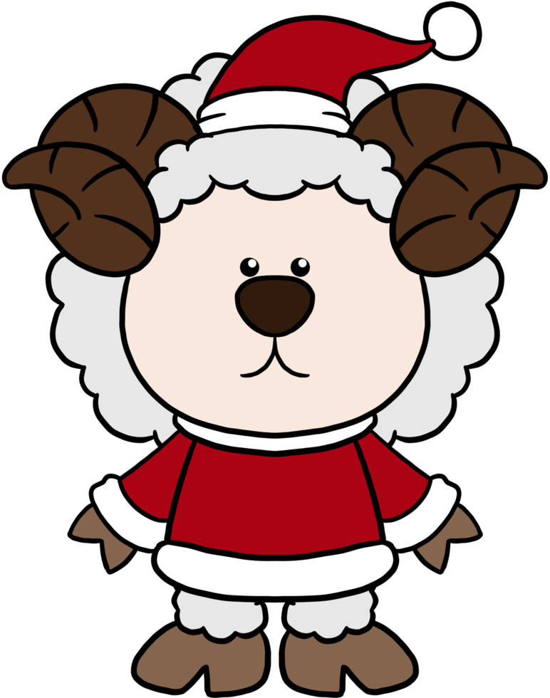 lindo navidad dibujos animados animal carácter clipart colorido png