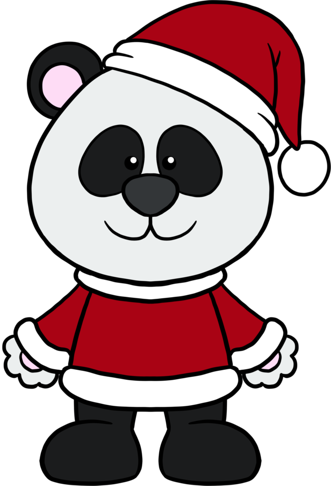 cute christmas cartoon animal character clipart colorful png