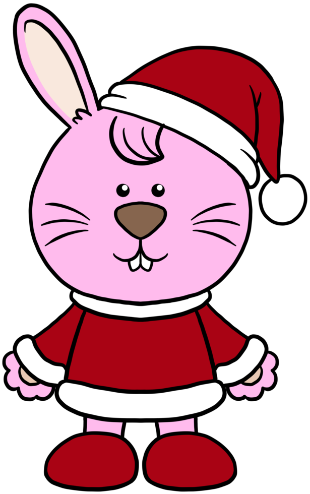 lindo navidad dibujos animados animal carácter clipart colorido png