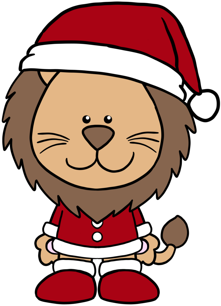 cute christmas cartoon animal character clipart colorful png