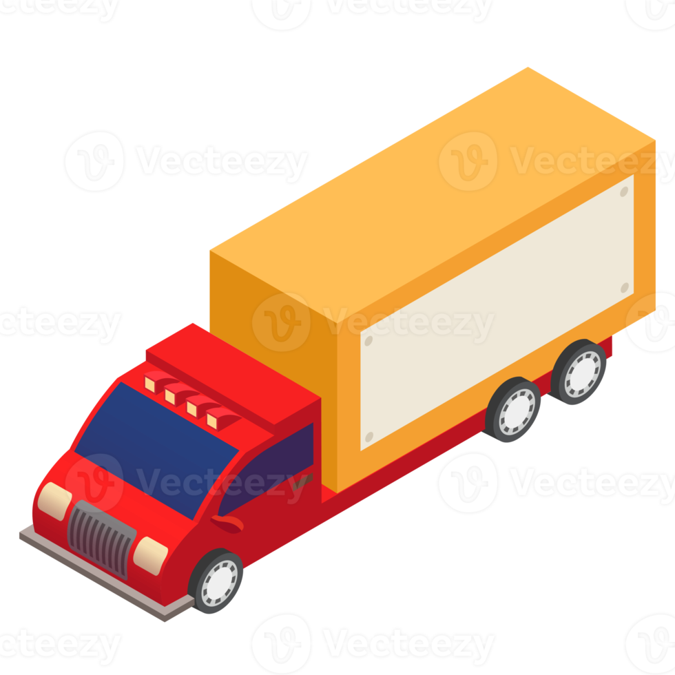 Truck isometric. PNG with transparent background.