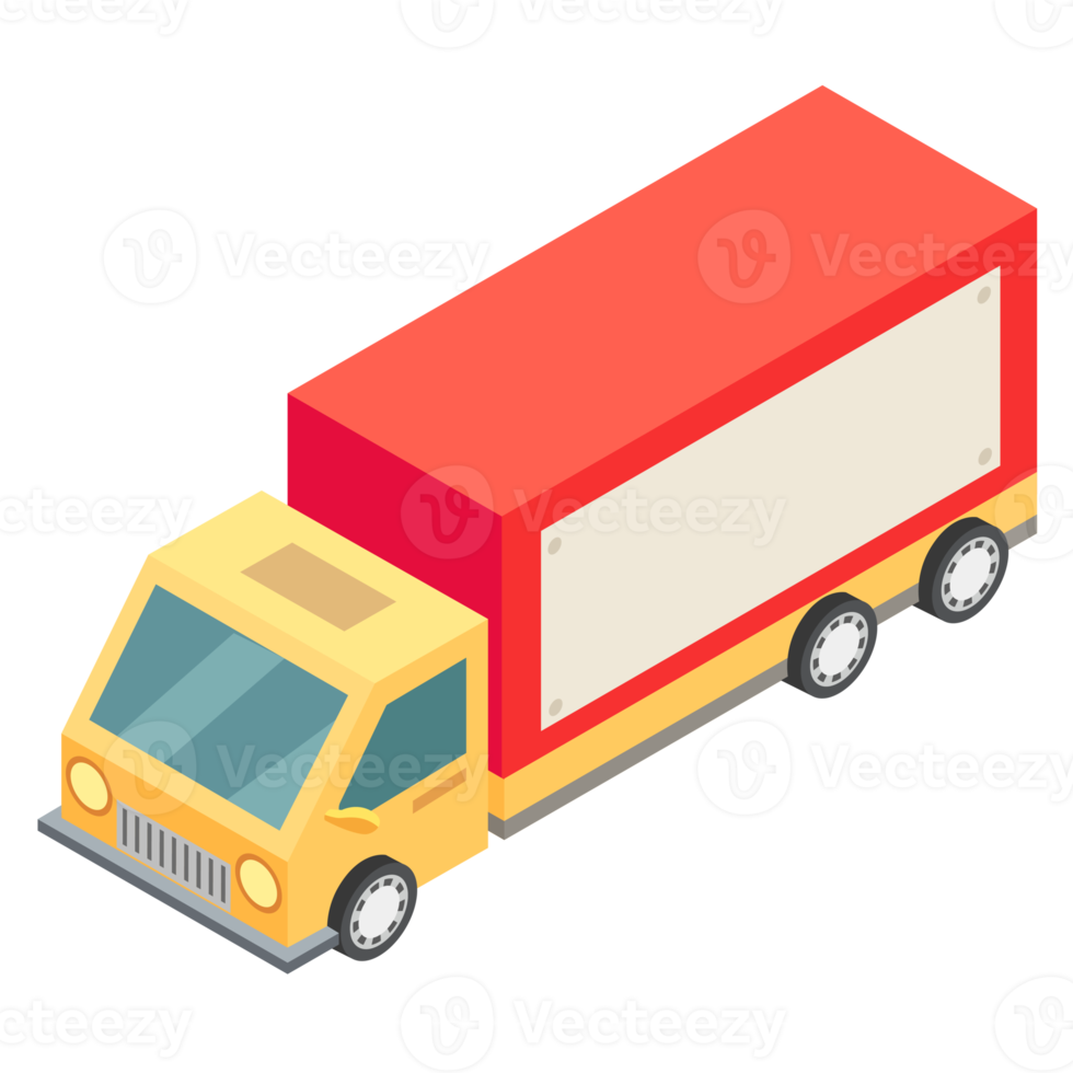 Truck isometric. PNG with transparent background.