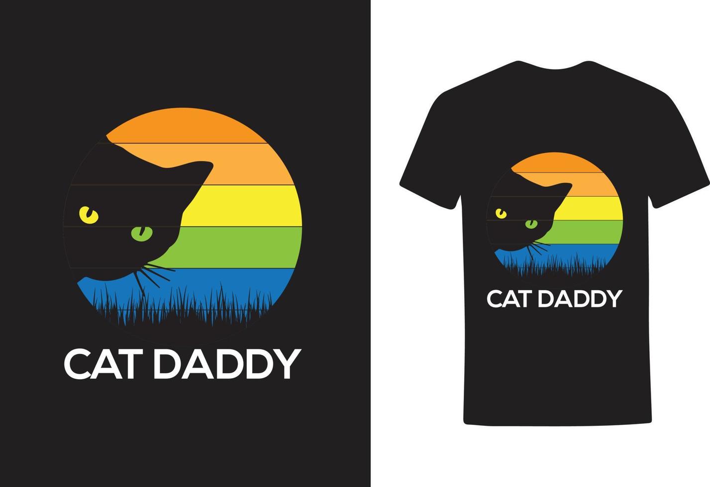 CAT DADDY T SHIRT DESIGN vector