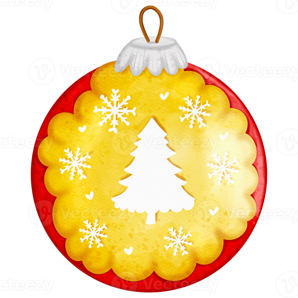 weihnachtskugel, weihnachtsdekoration, weihnachtsverzierungsaquarellillustration png