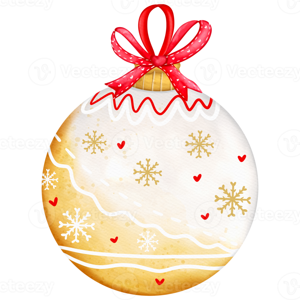 bola de navidad, decoración de navidad, ilustración de acuarela de adorno de navidad png