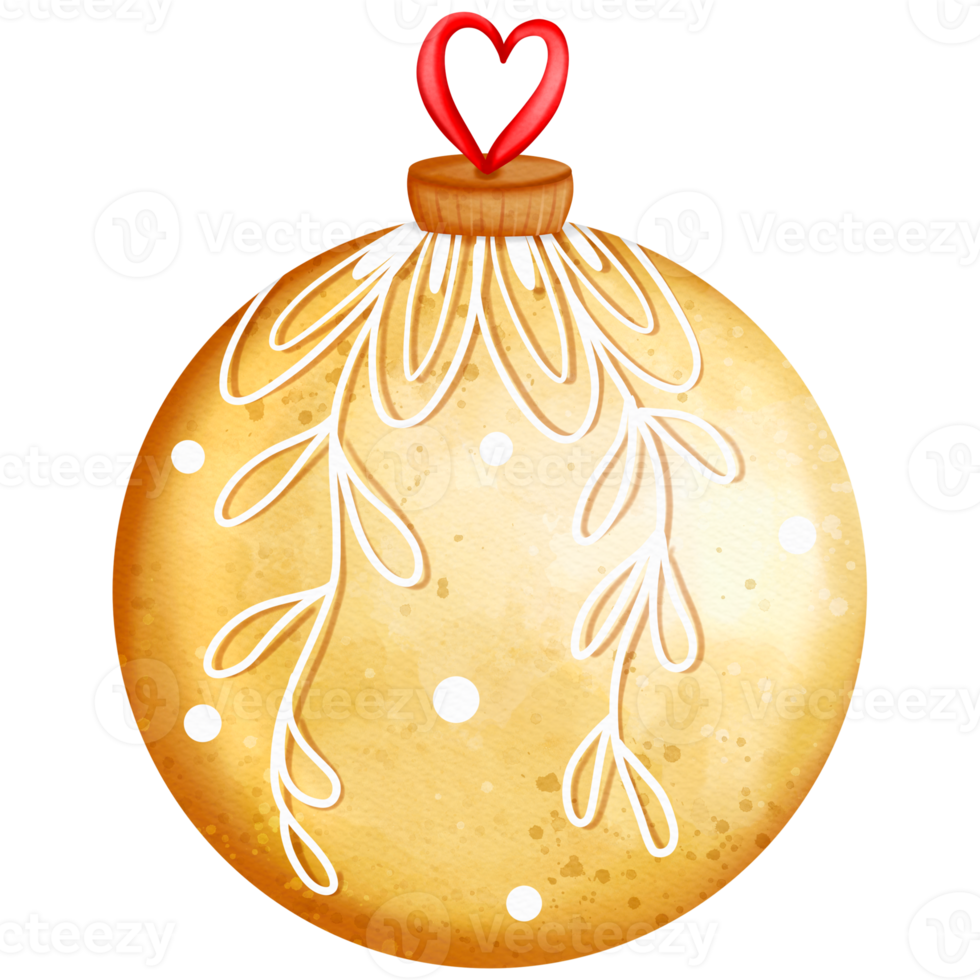 weihnachtskugel, weihnachtsdekoration, weihnachtsverzierungsaquarellillustration png