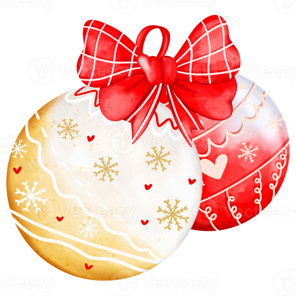 bola de navidad, decoración de navidad, ilustración de acuarela de adorno de navidad png